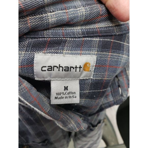 Carhartt Gray Checkered‎ Button Up Size Medium Shirt - Picture 3 of 9